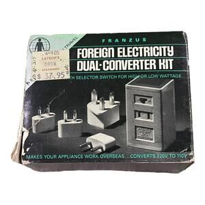 Franzus FR-1650 Foreign Travel Dual-Converter Kit Vintage Travel Case USA